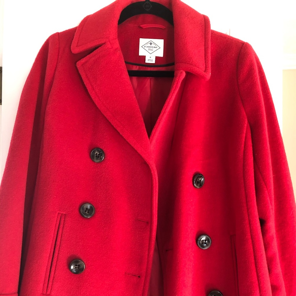 Red Wool Peacoat